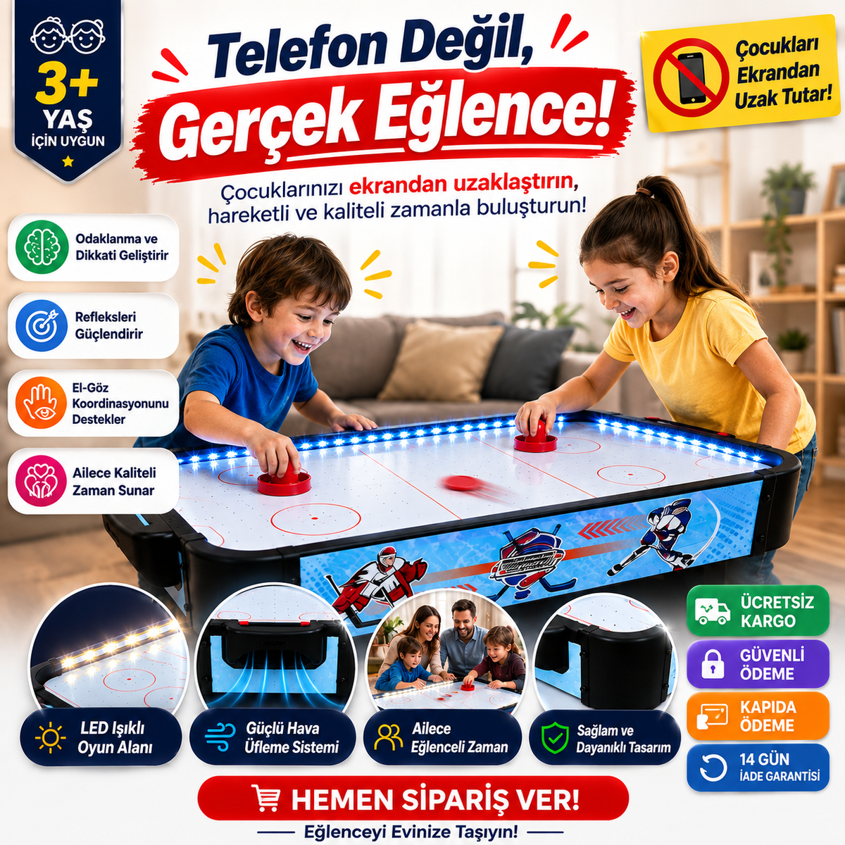 AIR HOCKEY™️ — Telefonu Unutturan Oyun