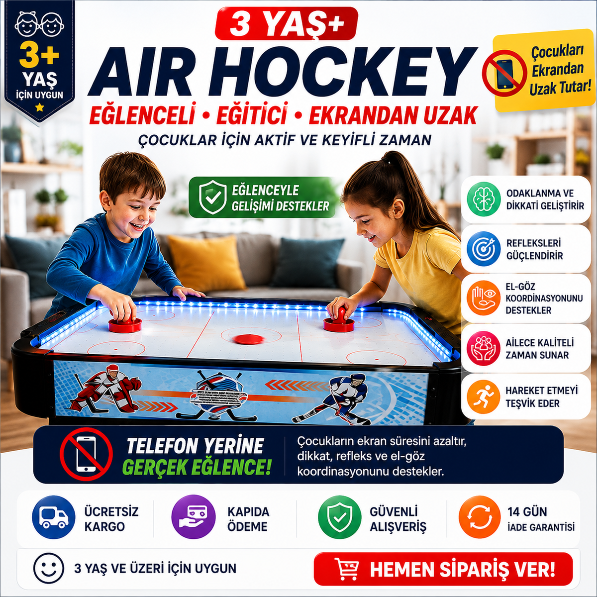 AIR HOCKEY™️ — Telefonu Unutturan Oyun