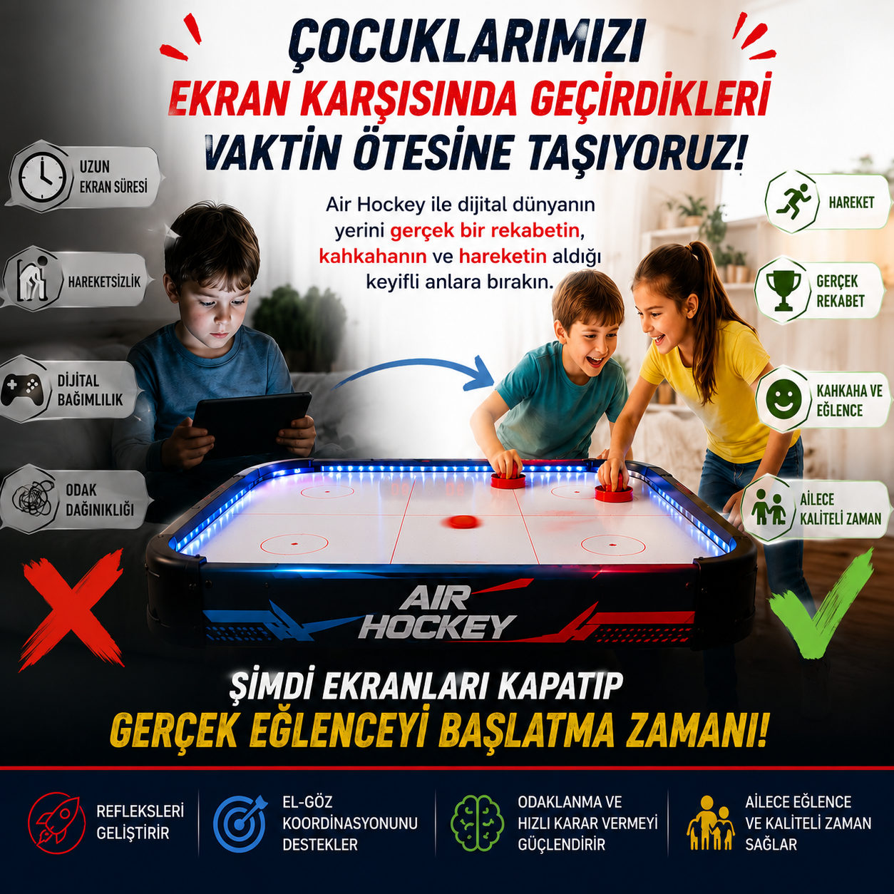 AIR HOCKEY™️ — Telefonu Unutturan Oyun